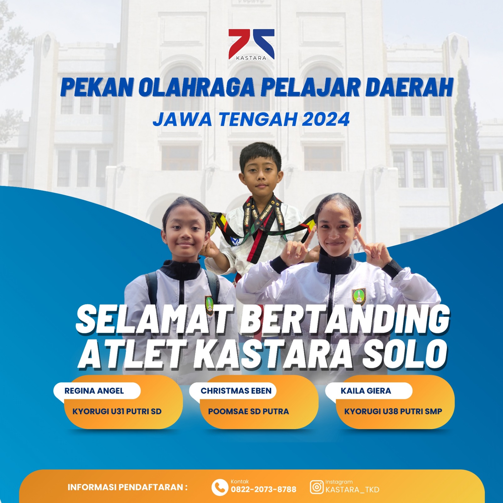 POPDA SD & SMP Taekwondo Indonesia Dojang kastara Solo